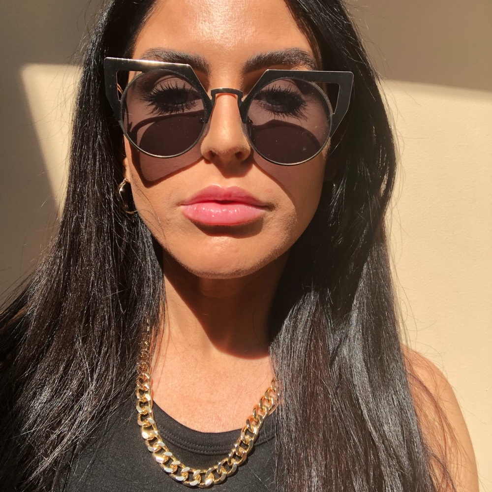 ASOS Black + Gold Extreme Cat-Eye Sunglasses